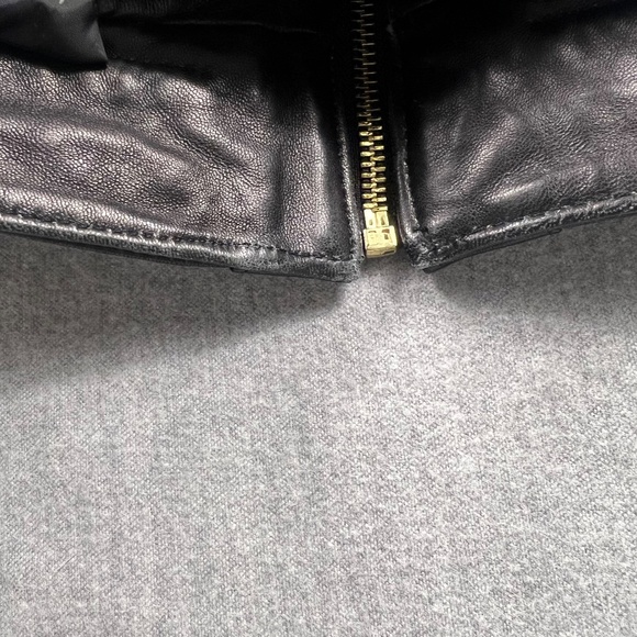 Cole Haan 100% Lambskin Full Zip Moto Jacket No Size Snap Collar Biker Grunge - Picture 11 of 11